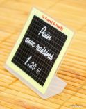La plastiquette originale avec son socle incorporé - Plus besoin de supports coûteux - - &nbsp;Modèle présenté " Ardoise Ecolière " &nbsp;Existe avec case effaçable pour noter et changer les prix - taille 5.5 cm X 4.5 cm